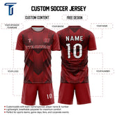 Dynamic Stripes Custom Team Adult Youth Dark Red Soccer Jersey